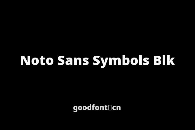 Noto Sans Symbols Blk