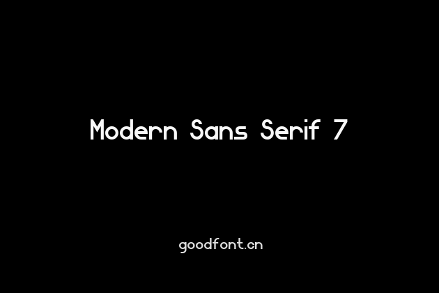 Modern Sans Serif 7